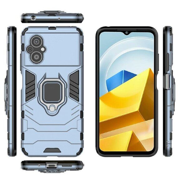 Чехол Armor Ring Holder для Xiaomi Poco M5 4G (темно-синий) Чехол Armor Ring Holder для Xiaomi Poco M5 4G (темно-синий)