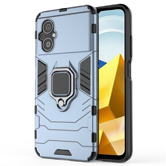 Чехол Armor Ring Holder для Xiaomi Poco M5 4G (темно-синий) Чехол Armor Ring Holder для Xiaomi Poco M5 4G (темно-синий)