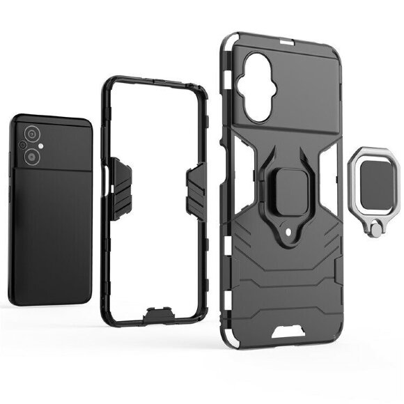 Чехол Armor Ring Holder для Xiaomi Poco M5 4G (темно-синий) Чехол Armor Ring Holder для Xiaomi Poco M5 4G (темно-синий)