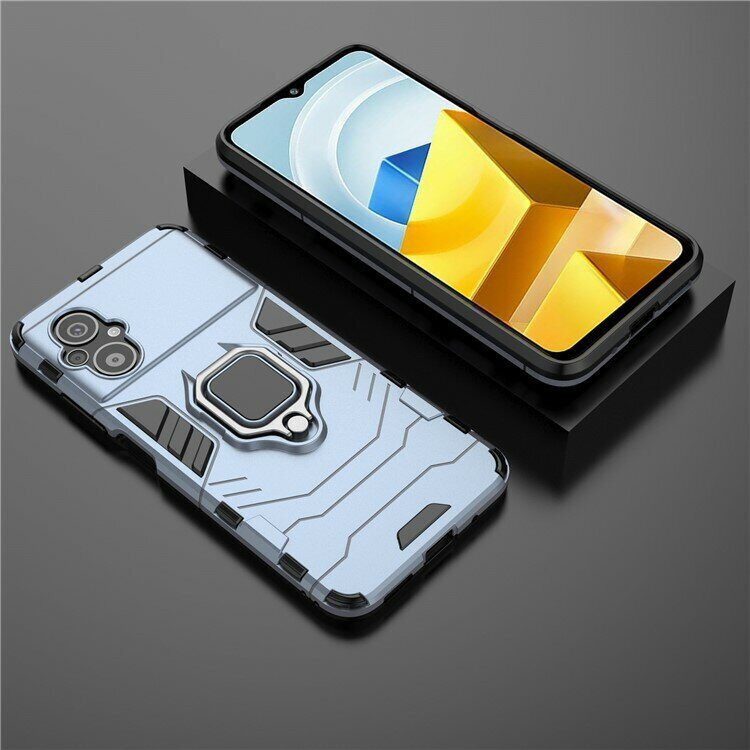 Чехол Armor Ring Holder для Xiaomi Poco M5 4G (темно-синий)