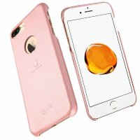 Кожаная накладка LENUO для iPhone 7 Plus (розовый)