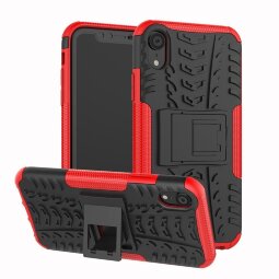 Чехол Hybrid Armor для iPhone XR (черный + красный)