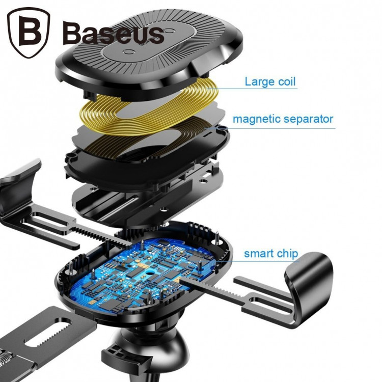 Автодержатель с беспроводной зарядкой Baseus Wireless Charger Gravity