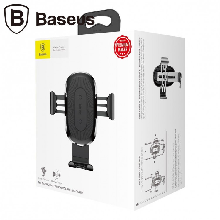 Автодержатель с беспроводной зарядкой Baseus Wireless Charger Gravity