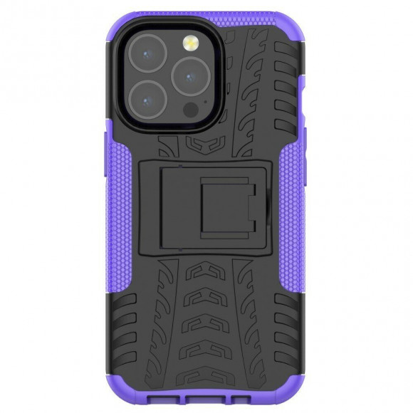 Чехол Hybrid Armor для iPhone 13 Pro (черный + фиолетовый)