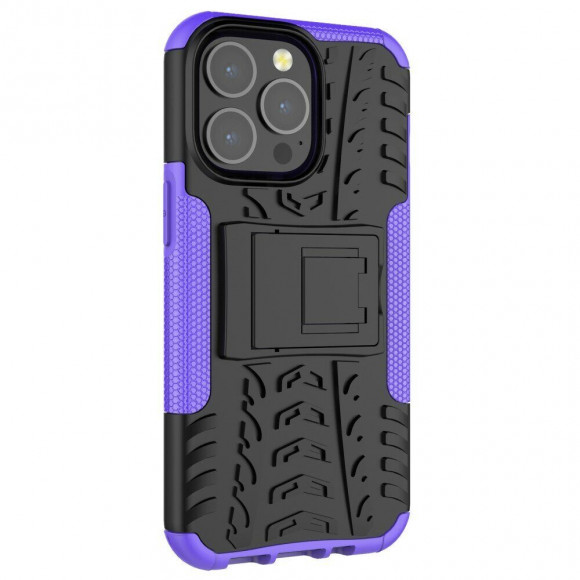 Чехол Hybrid Armor для iPhone 13 Pro (черный + фиолетовый)
