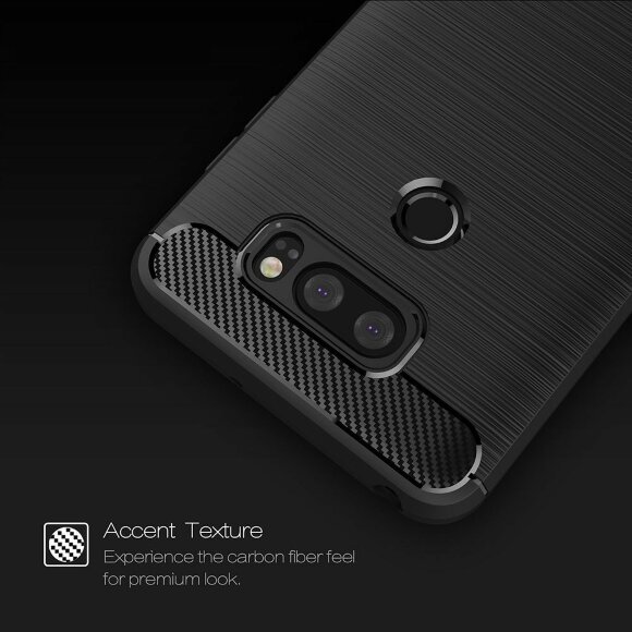 Чехол-накладка Carbon Fibre для LG V30 (черный)
