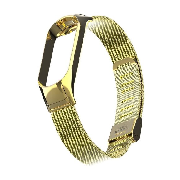 Сетчатый браслет с застежкой для Xiaomi Mi Band 5 (золотой) Сетчатый браслет с застежкой для Xiaomi Mi Band 5 (золотой)