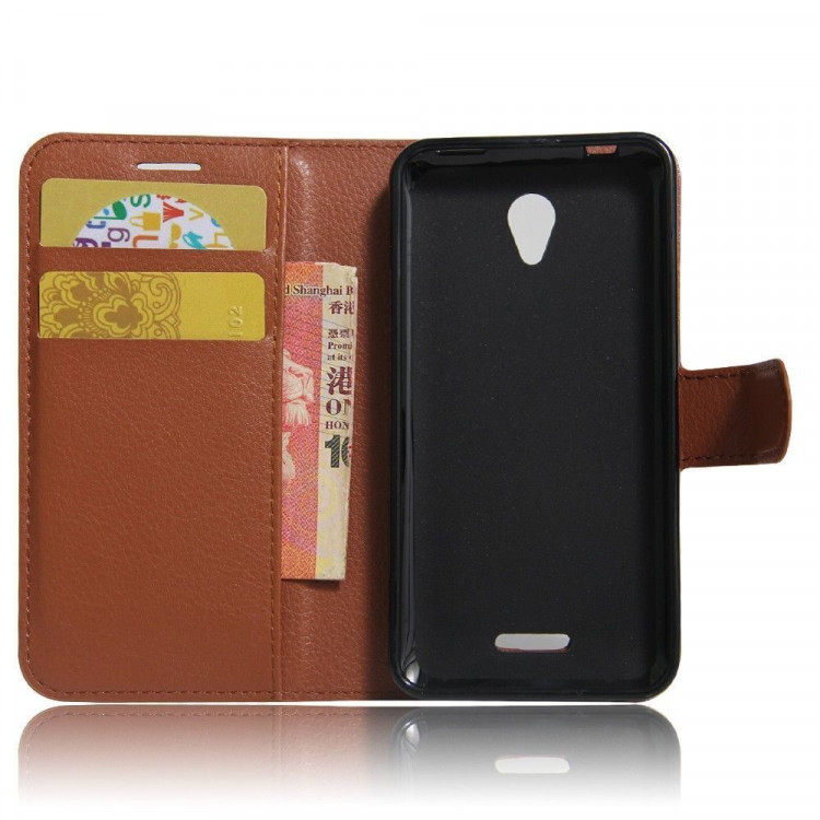 Чехол с визитницей для Lenovo A Plus (A1010) (коричневый)
