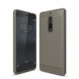 Чехол-накладка Carbon Fibre для Nokia 5 (серый)