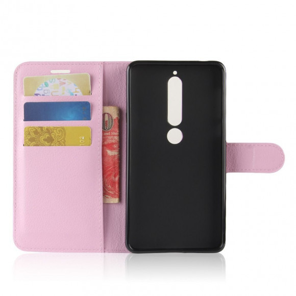 Чехол с визитницей для Nokia 6 (2018) / Nokia 6.1 (розовый)