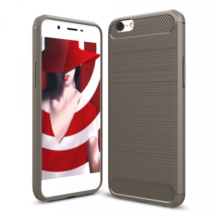 Чехол-накладка Carbon Fibre для Oppo A39 (серый)