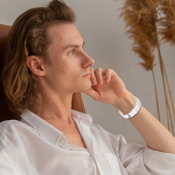 Кожаный ремешок для Huawei Watch Fit TIA-B09 (белый) Кожаный ремешок для Huawei Watch Fit TIA-B09 (белый)