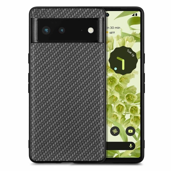 Чехол Carbon Texture для Google Pixel 6 (черный)