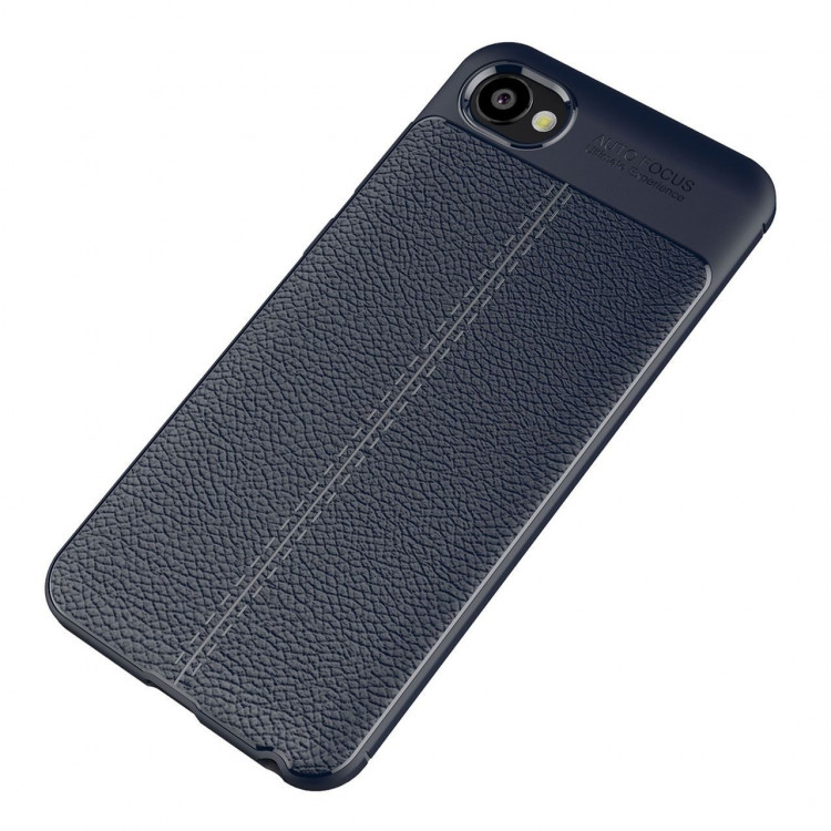 Чехол-накладка Litchi Grain для HTC Desire 12 (темно-синий)