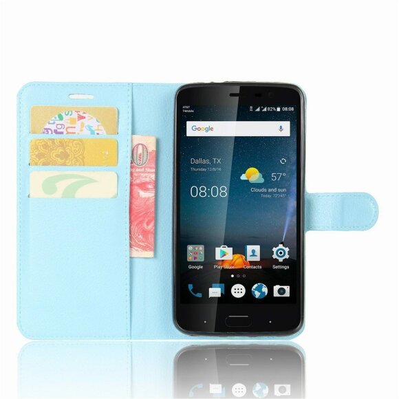 Чехол с визитницей для ZTE Blade V8 Pro (голубой) Чехол с визитницей для ZTE Blade V8 Pro (голубой)