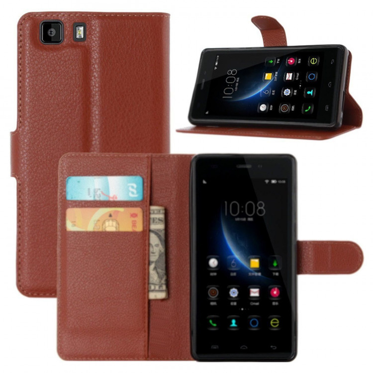 Чехол с визитницей для DOOGEE X5 / X5 Pro (коричневый)