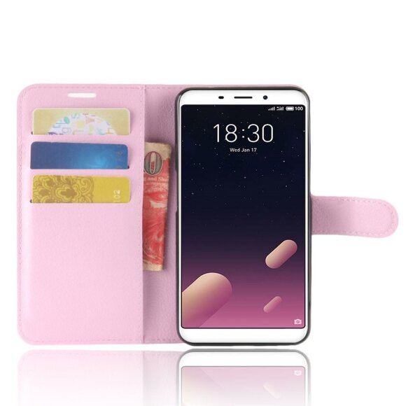 Чехол с визитницей для Meizu M6s (розовый) Чехол с визитницей для Meizu M6s (розовый)