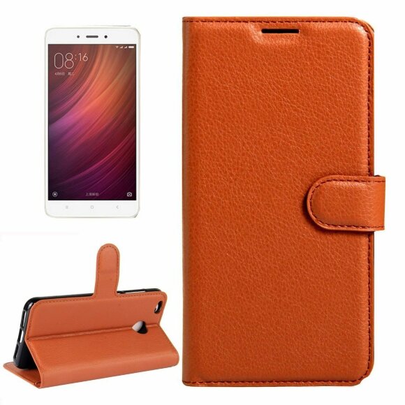 Чехол с визитницей для Xiaomi Redmi 4X (коричневый)