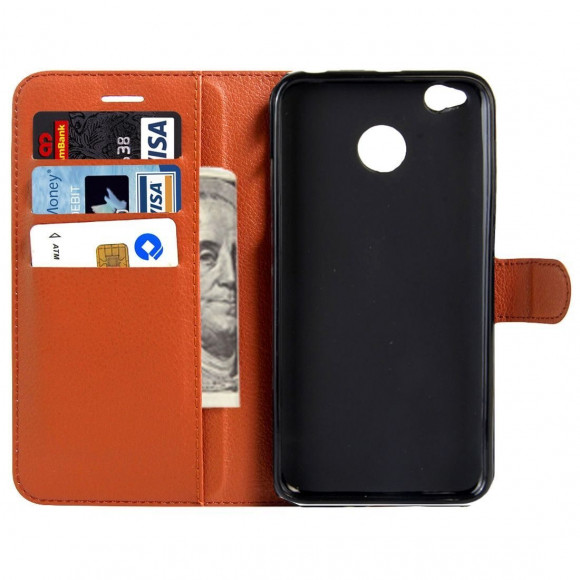 Чехол с визитницей для Xiaomi Redmi 4X (коричневый)