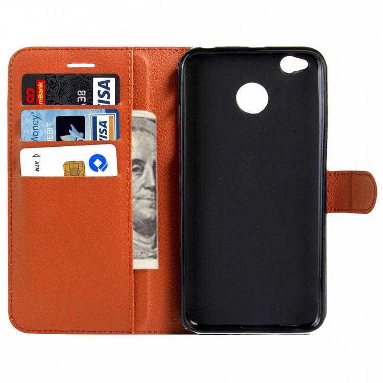 Чехол с визитницей для Xiaomi Redmi 4X (коричневый)