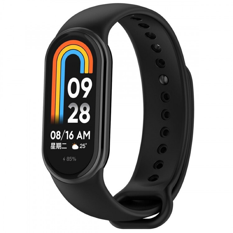 Силиконовый ремешок для Xiaomi Mi Smart Band 8, Xiaomi Mi Band 8 (черный)
