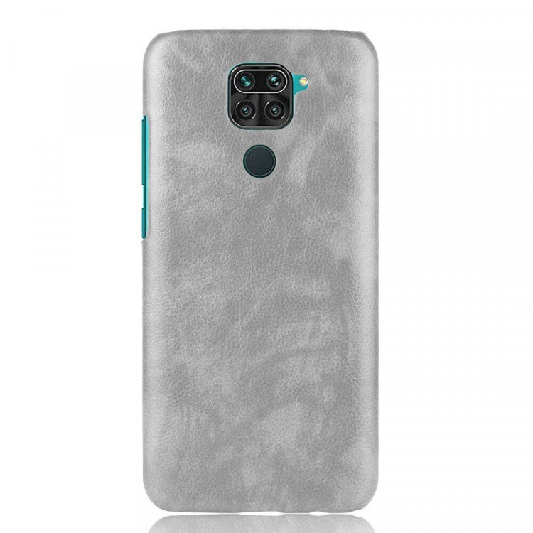 Кожаная накладка-чехол для Xiaomi Redmi Note 9 (серый)