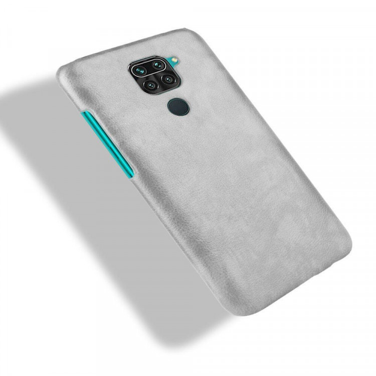Кожаная накладка-чехол для Xiaomi Redmi Note 9 (серый)