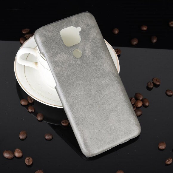 Кожаная накладка-чехол для Xiaomi Redmi Note 9 (серый) Кожаная накладка-чехол для Xiaomi Redmi Note 9 (серый)