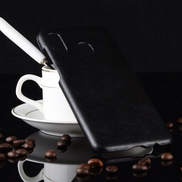 Кожаная накладка-чехол для Samsung Galaxy A20e (черный) Кожаная накладка-чехол для Samsung Galaxy A20e (черный)