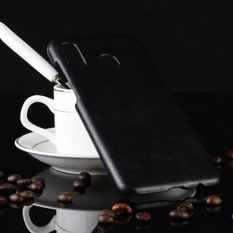 Кожаная накладка-чехол для Samsung Galaxy A20e (черный)