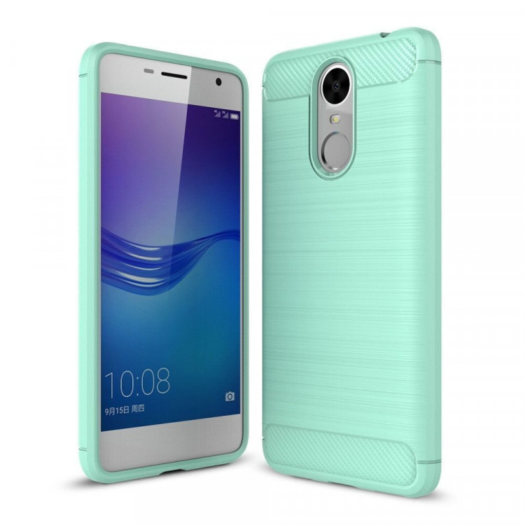 Чехол-накладка Carbon Fibre для Huawei Enjoy 6 (сине-зеленый)