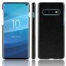 Кожаная накладка-чехол Litchi Texture для Samsung Galaxy S10 (черный)