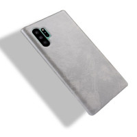 Кожаная накладка-чехол для Samsung Galaxy Note 10+ (Plus) (серый)