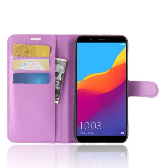 Чехол с визитницей для Huawei Honor 7C Pro / Enjoy 8 (фиолетовый)