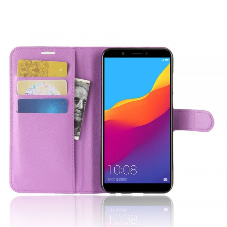 Чехол с визитницей для Huawei Honor 7C Pro / Enjoy 8 (фиолетовый)