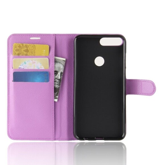 Чехол с визитницей для Huawei Honor 7C Pro / Enjoy 8 (фиолетовый)