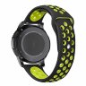 Двухцветный силиконовый ремешок для Samsung Gear S3 Frontier / S3 Classic / Galaxy Watch 46мм / Watch 3 (45мм) (черный+зеленый)