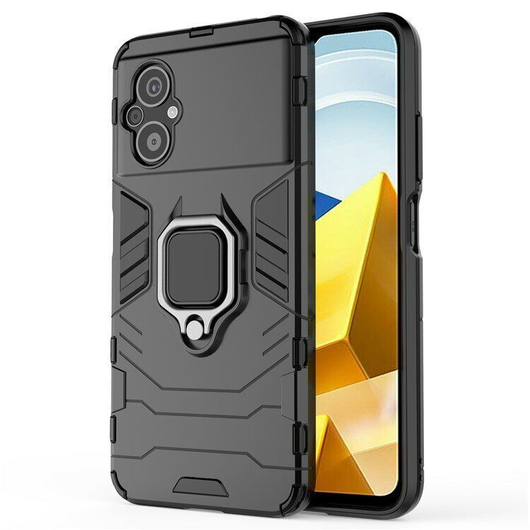 Чехол Armor Ring Holder для Xiaomi Poco M5 4G (черный)