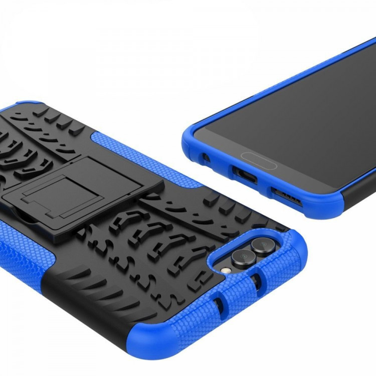 Чехол Hybrid Armor для Huawei Honor V10 / Honor View 10 (черный + голубой)