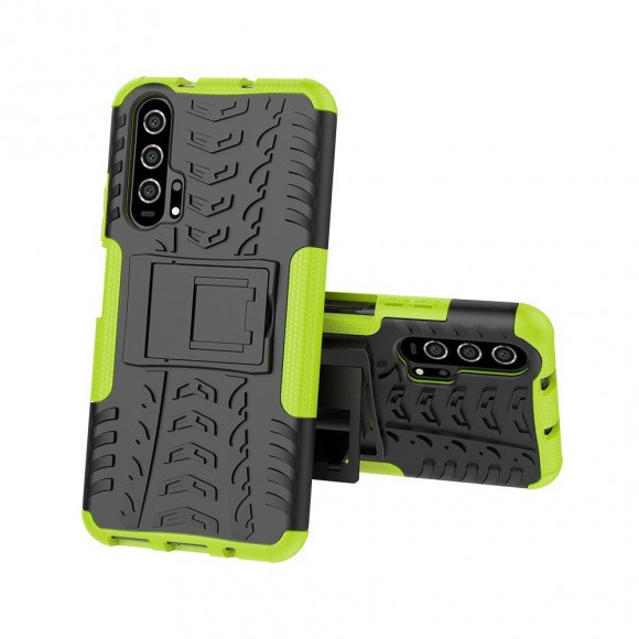 Чехол Hybrid Armor для Huawei nova 5T / Honor 20 Pro / Honor 20 (черный + зеленый)