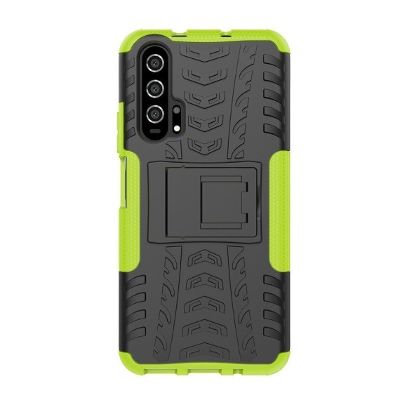 Чехол Hybrid Armor для Huawei nova 5T / Honor 20 Pro / Honor 20 (черный + зеленый)