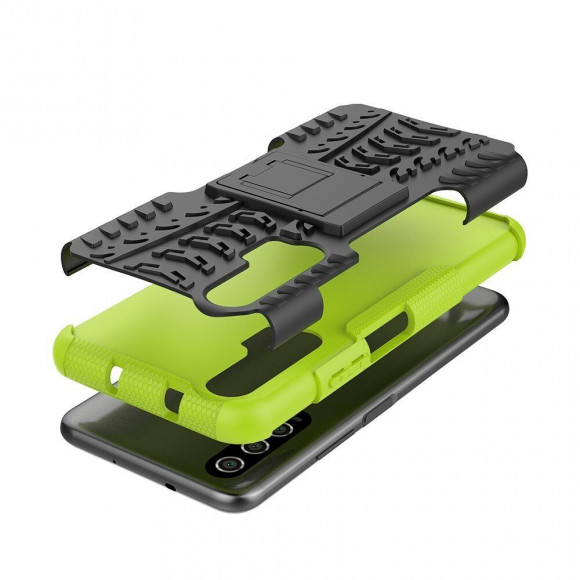 Чехол Hybrid Armor для Huawei nova 5T / Honor 20 Pro / Honor 20 (черный + зеленый)