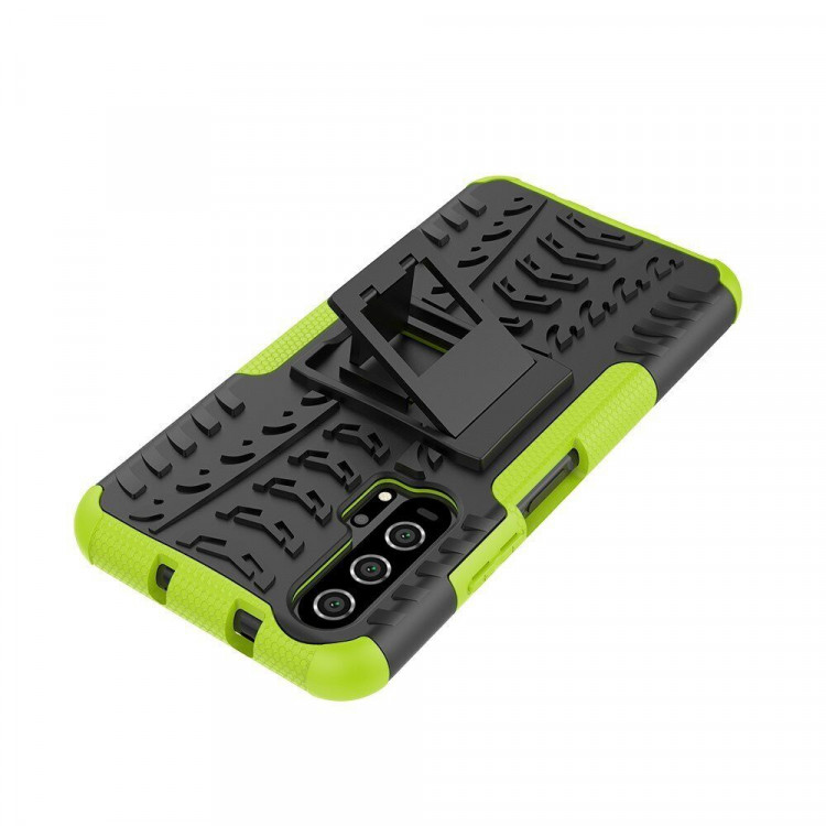 Чехол Hybrid Armor для Huawei nova 5T / Honor 20 Pro / Honor 20 (черный + зеленый)