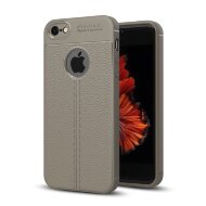 Чехол-накладка Litchi Grain для iPhone 5 / 5S / SE (серый)