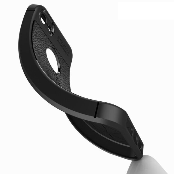 Чехол-накладка Litchi Grain для iPhone 5 / 5S / SE (серый)