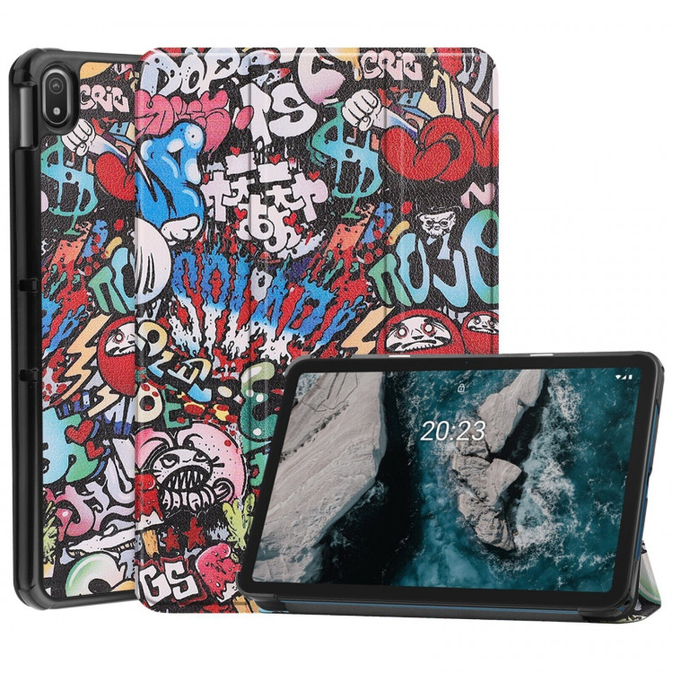 Чехол Smart Case для Nokia T20 (Graffiti)