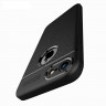 Чехол накладка Litchi Grain для iPhone 8 / iPhone 7 (черный)