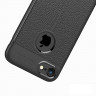 Чехол накладка Litchi Grain для iPhone 8 / iPhone 7 (черный)