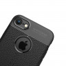 Чехол накладка Litchi Grain для iPhone 8 / iPhone 7 (черный)